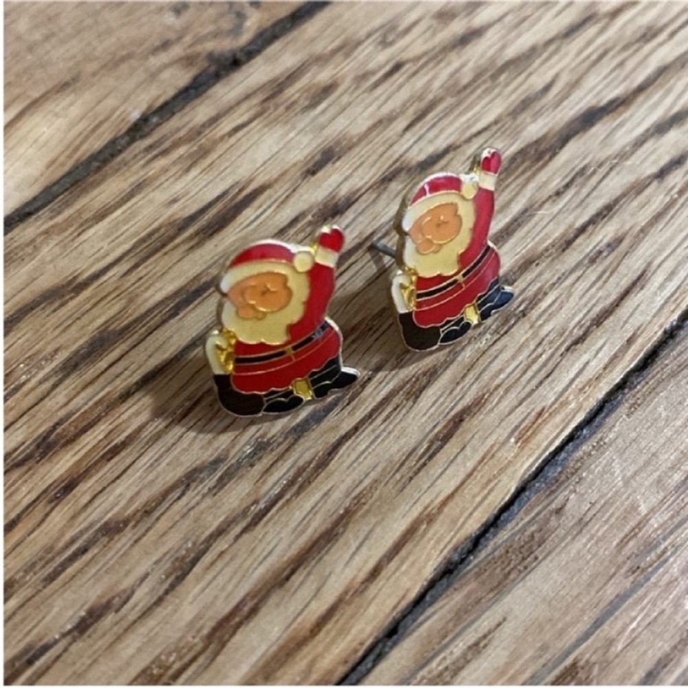 Vintage Santa Earrings vintage Christmas earrings santa studs vintage earrings